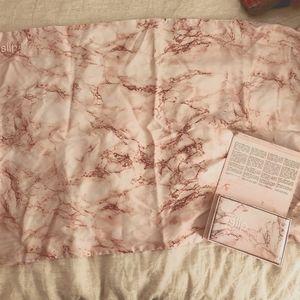 2 queen Slip silk pink marble pillowcases